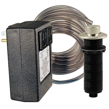 Westbrass Raised Button Disposal Air Switch & Dual Outlet Control Box in Polished Nickel ASB-2RB3-05